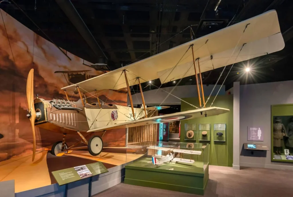 airplane replica at Glenbow Museum in Calgary, Alberta, Canada