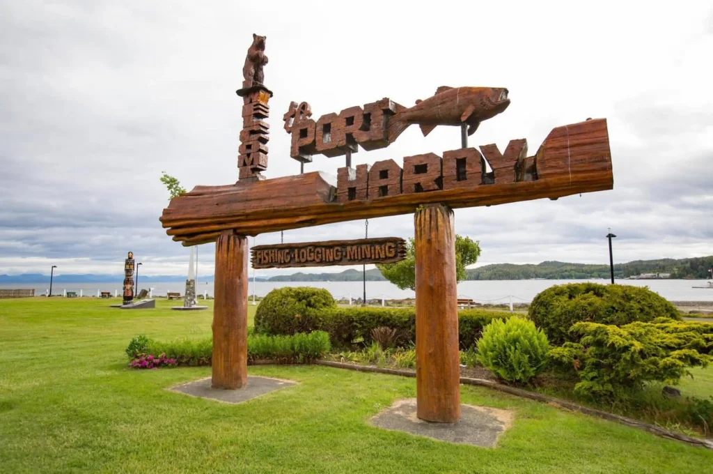 Port Hardy sign, Vancouver Island, British Columbia, Canada