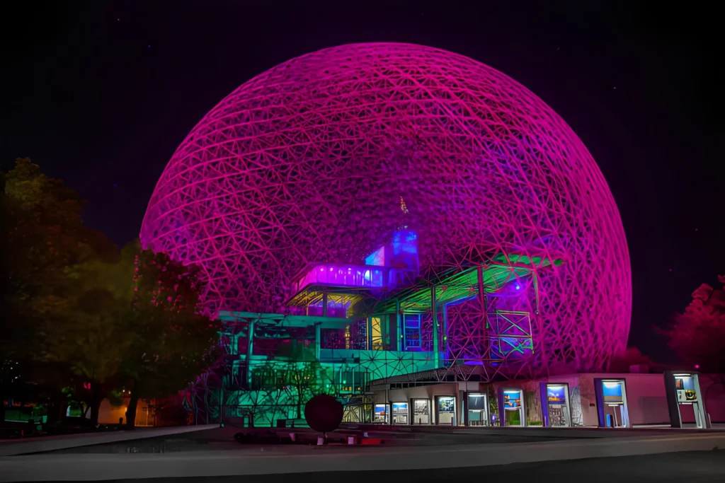 Biosphere of Montreal by night