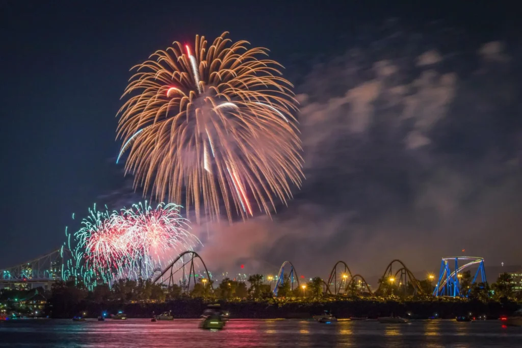 Fireworks Over St Lawrence River - Montreal