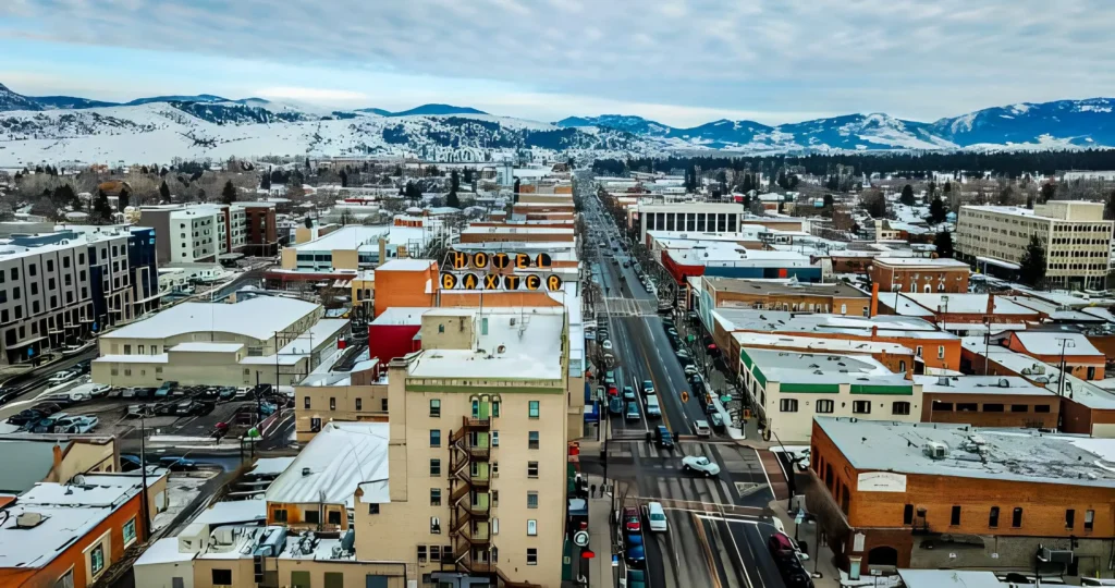 Aerial View of Downtown Bozeman