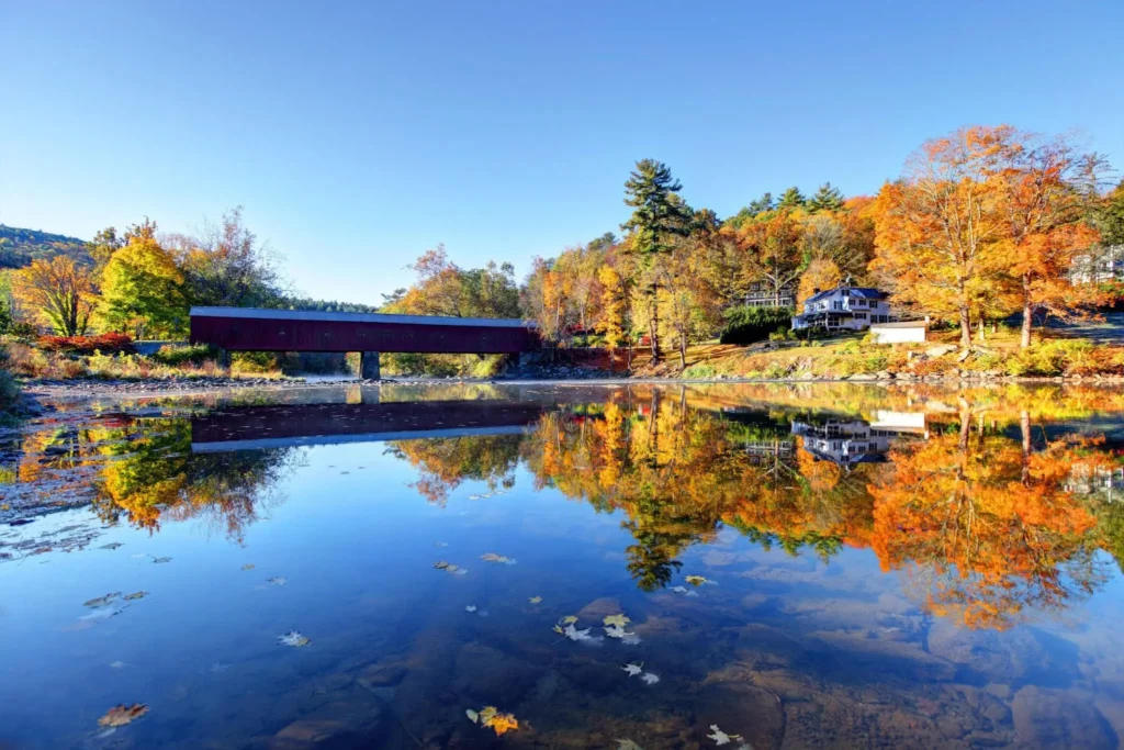 West Cornwall Bridge in the Litchfield Hills of Connecticut