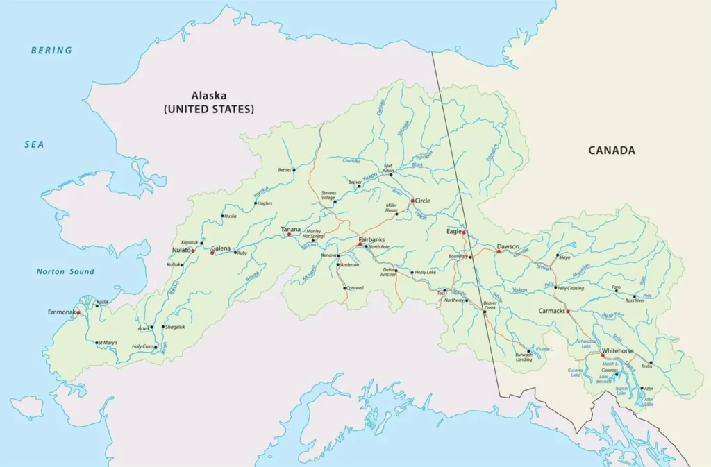 yukon river vector map