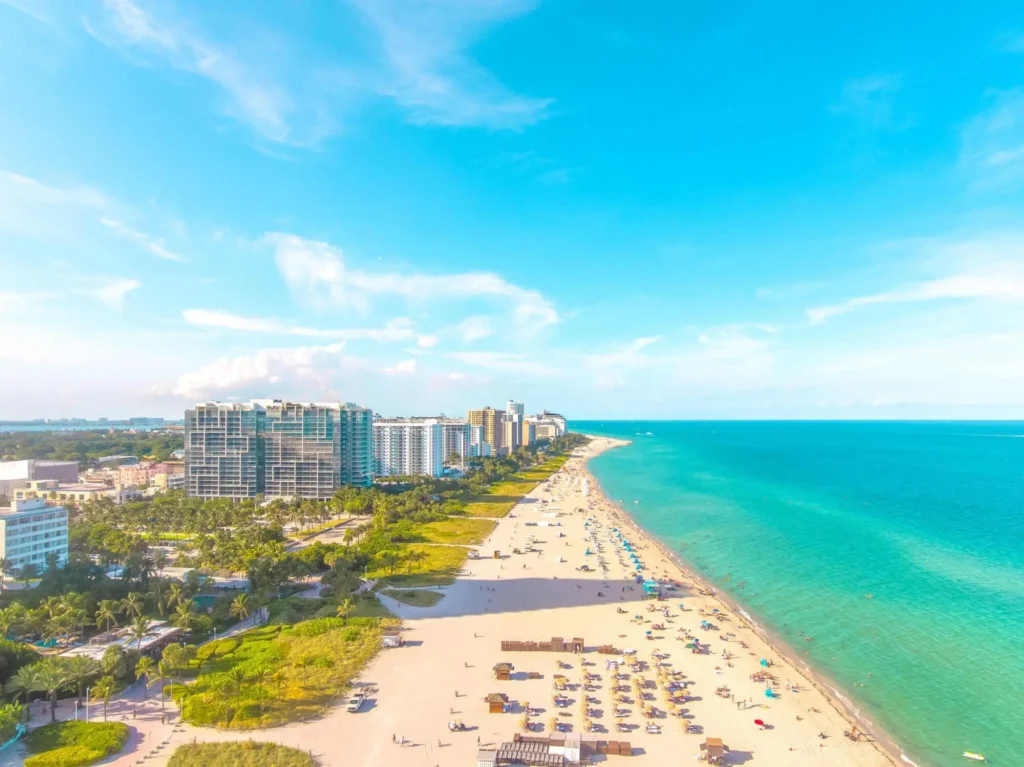 Sunny and Beautiful Miami Beach During a Summer