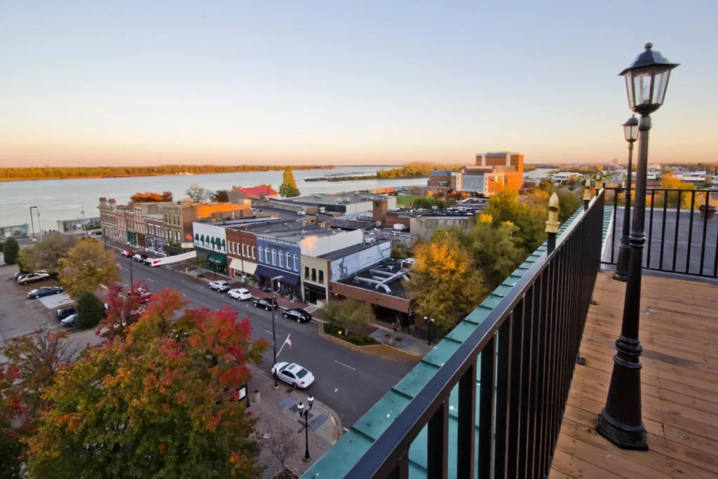 Overlooking the Paducah Kentucky Riverfront of the Ohio River
