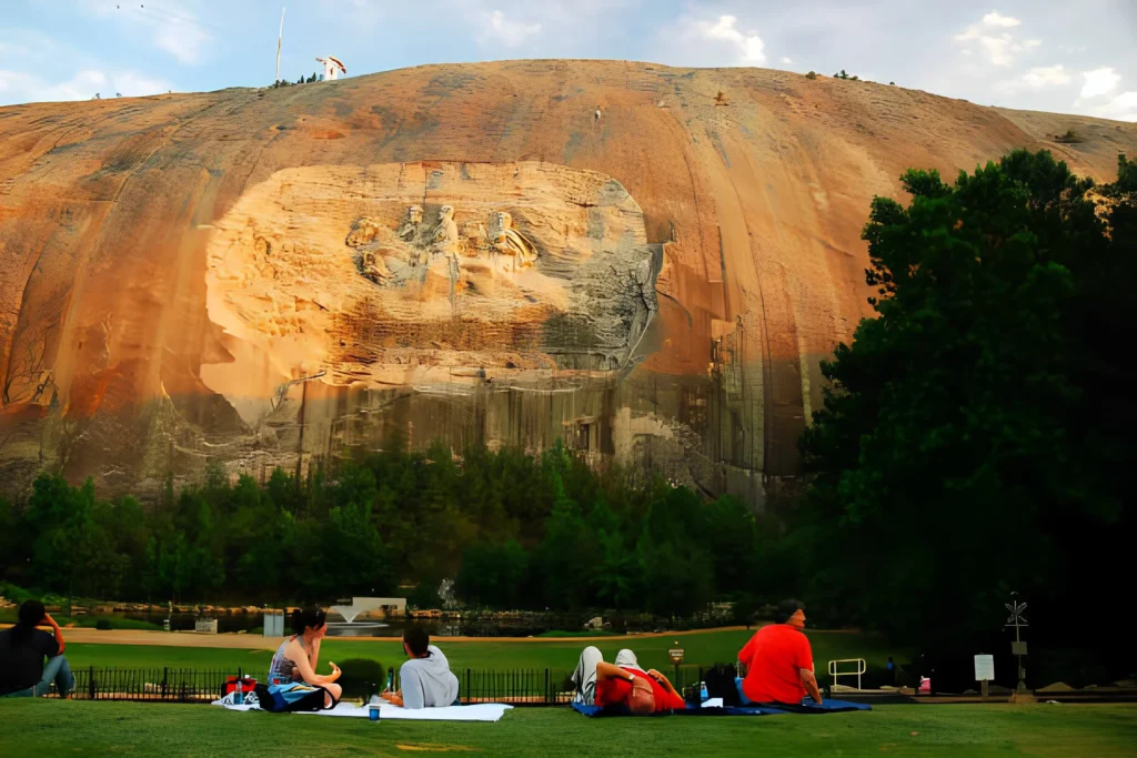 Picnicking under the Confederate Generals at Stone Mountain park