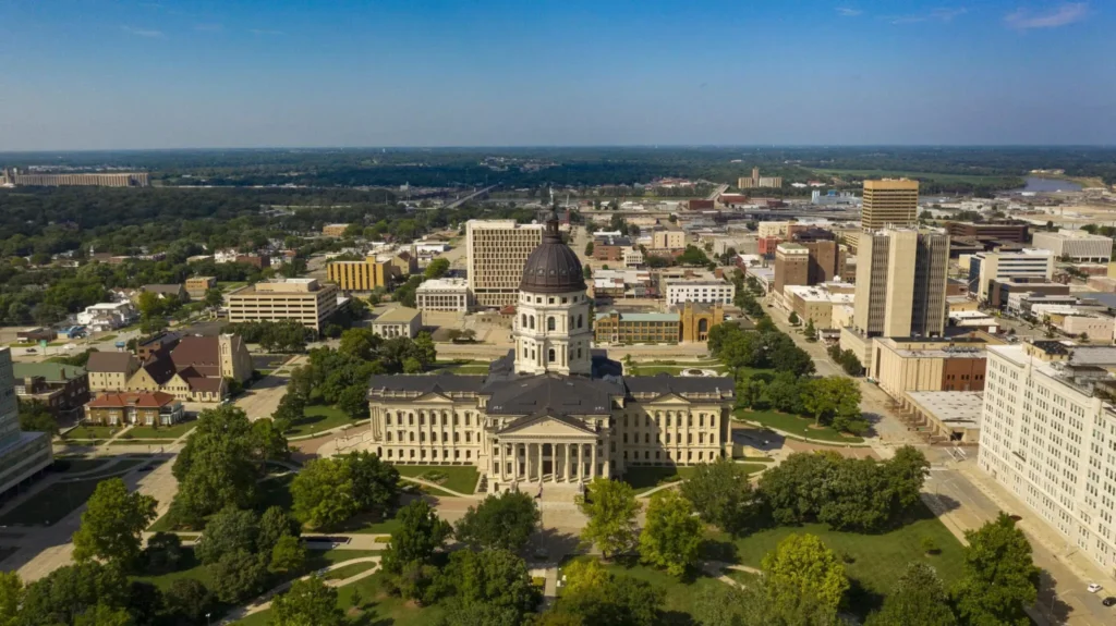 View Mid Day at the State Capital Building in Topeka Kansas