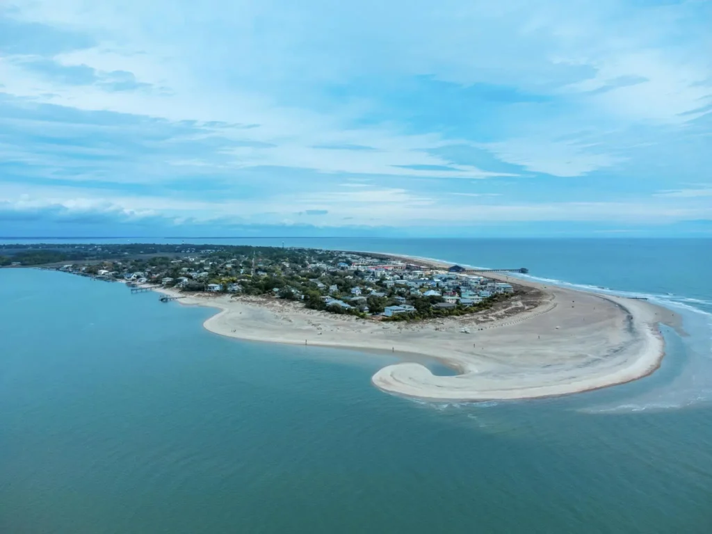 Aerial view of Tybee Island, Georgia, USA.