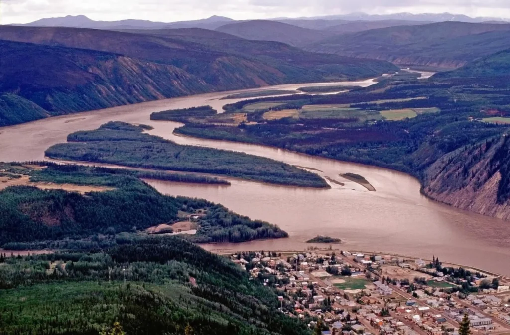 Dawson City from atop Dome Mountain,Yukon