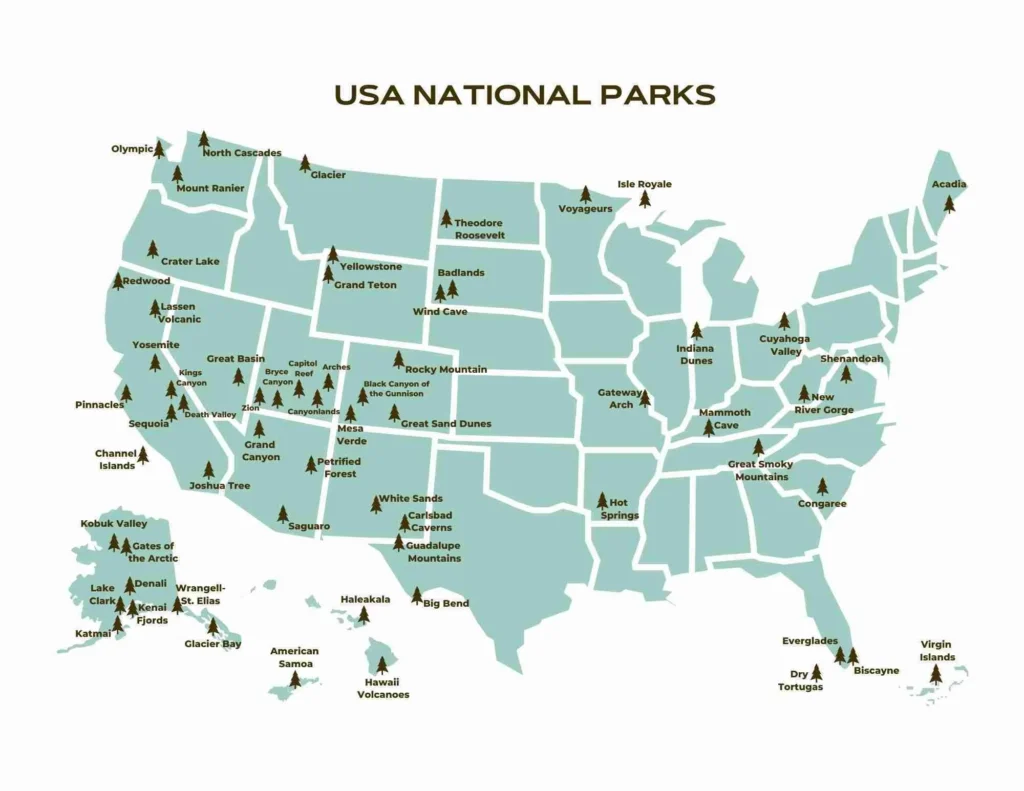 national parks map