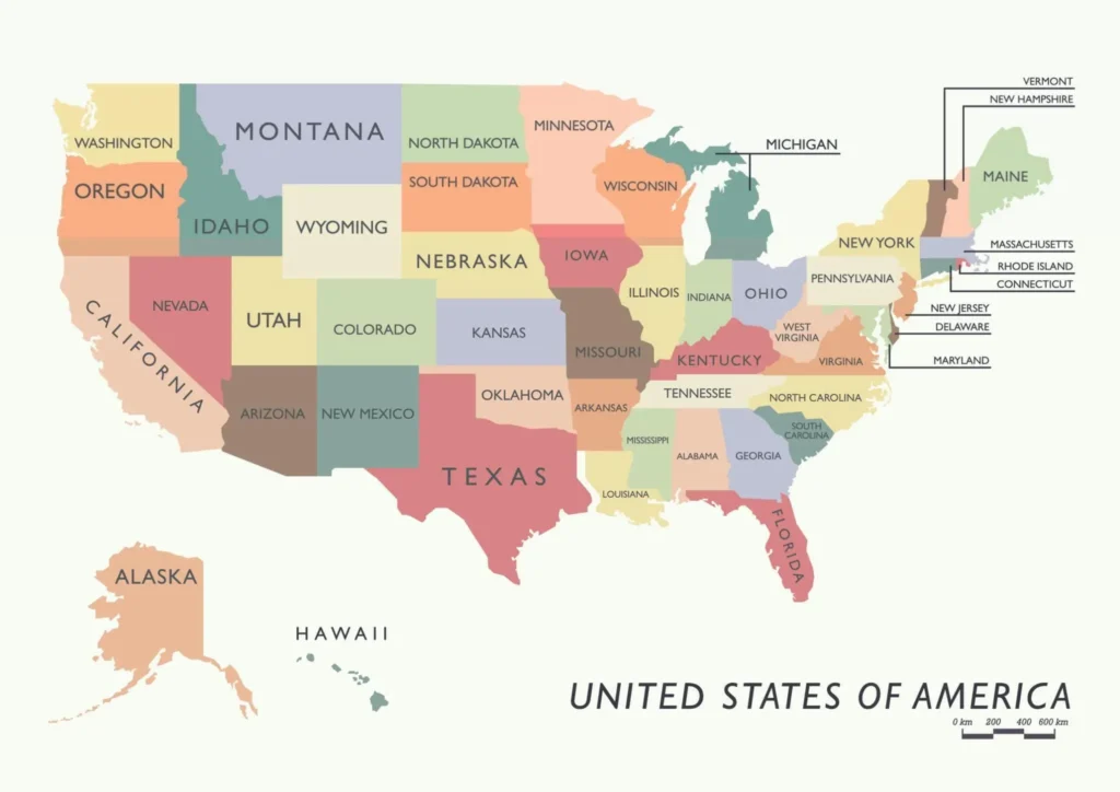 map of unites state with full experience