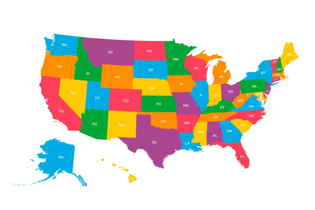 Map of united states of America