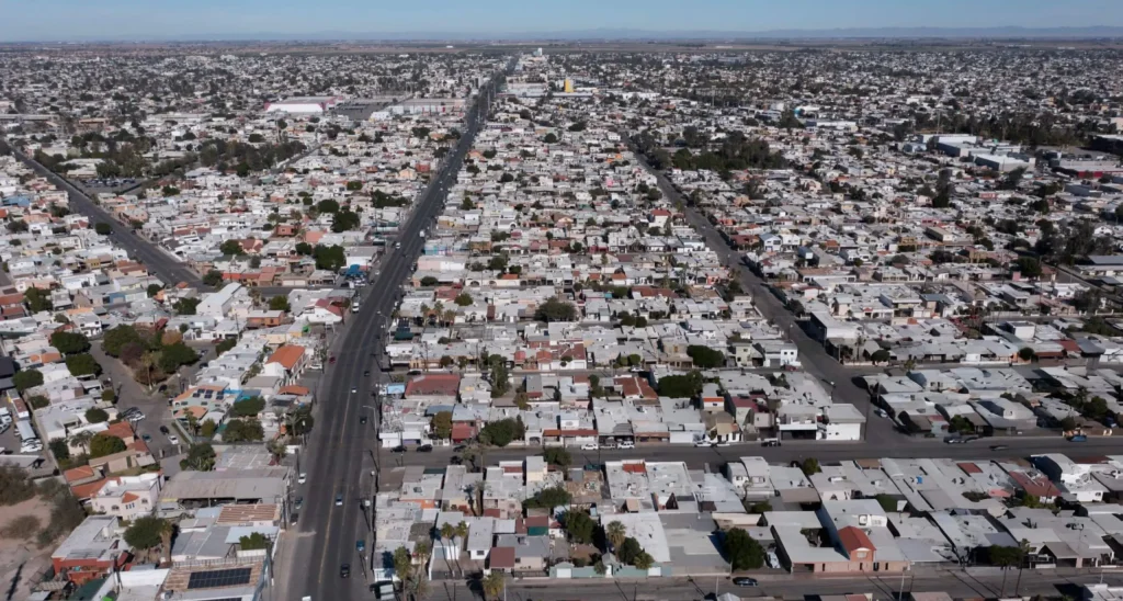 aerial view of Mexicali city, Mexico