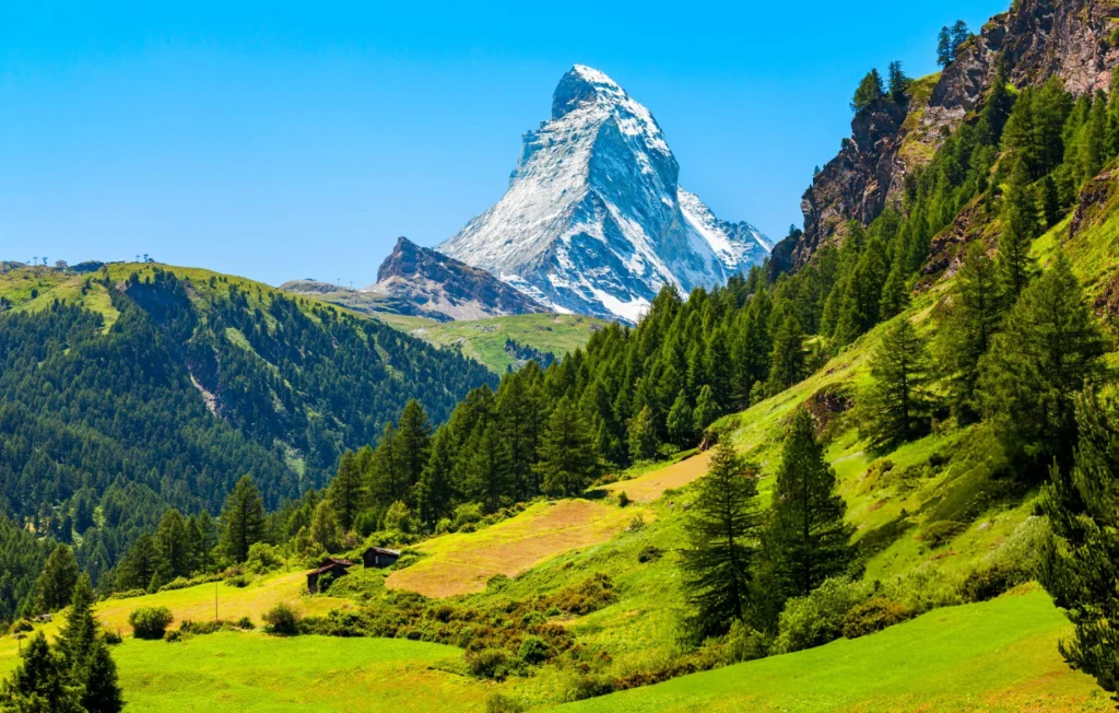 Matterhorn mountain range of the Alps, located between Switzerland and Italy